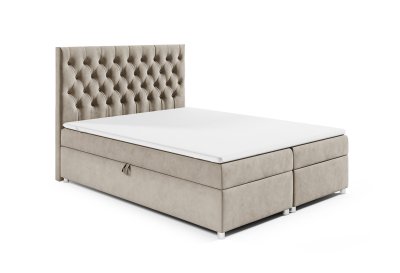 Łóżko kontynentalne z ozdobnym pikowanym zagłówkiem 140x200 K-14