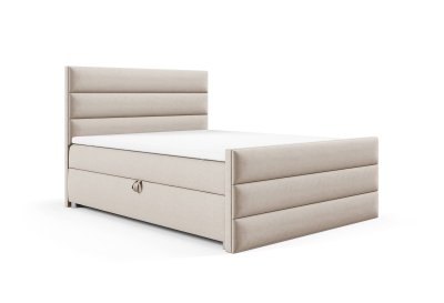 Łóżko 160x200 z tapicerowanym wysokim przodem i zagłówkiem K-1