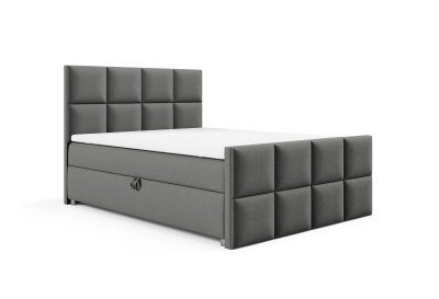 Łóżko 160x200 z tapicerowanym wysokim przodem i zagłówkiem K-2