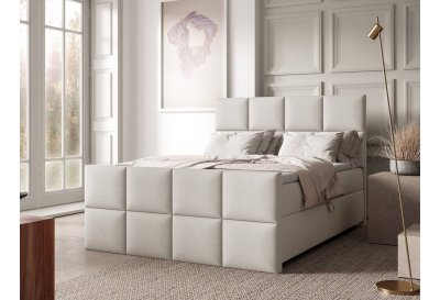 Łóżko 180x200 z tapicerowanym wysokim przodem i zagłówkiem K-2