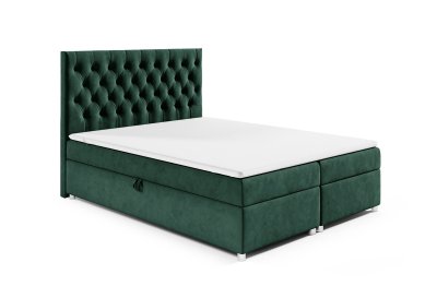 Łóżko kontynentalne z ozdobnym pikowanym zagłówkiem 200x200 K-14