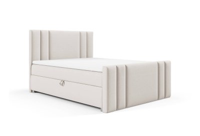 Łóżko 140x200 z tapicerowanym przodem i miękkim zagłówkiem K-8