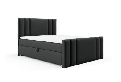 Łóżko 160x200 z tapicerowanym przodem i miękkim zagłówkiem K-8