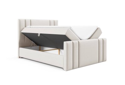 Łóżko 180x200 z tapicerowanym przodem i miękkim zagłówkiem K-8