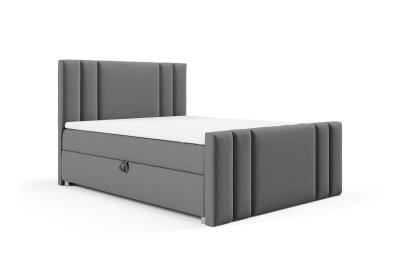 Łóżko 200x200 z tapicerowanym przodem i miękkim zagłówkiem K-8