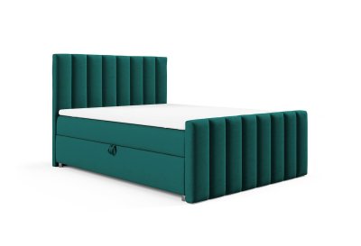 Łóżko 140x200 z tapicerowanym przodem i miękkim zagłówkiem K-10