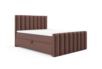 Łóżko 160x200 z tapicerowanym przodem i miękkim zagłówkiem K-10