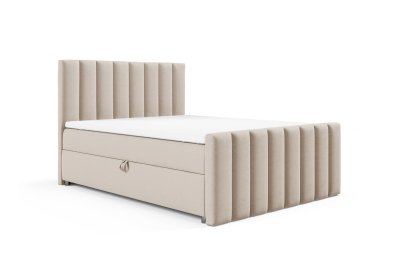 Łóżko 180x200 z tapicerowanym przodem i miękkim zagłówkiem K-10