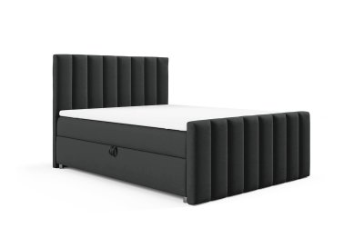 Łóżko 200x200 z tapicerowanym przodem i miękkim zagłówkiem K-10