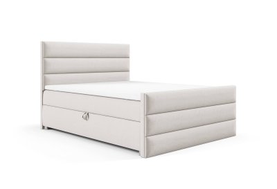 Zestaw łóżko kontynentalne z tapicerowanym przodem 160x200 K-1 z topperem