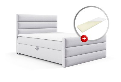Zestaw łóżko kontynentalne z tapicerowanym przodem 140x200 K-1 z topperem