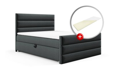Zestaw łóżko kontynentalne z tapicerowanym przodem 160x200 K-1 z topperem