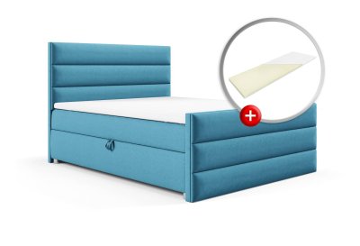 Zestaw łóżko kontynentalne z tapicerowanym przodem 180x200 K-1 z topperem