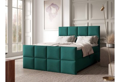 Łóżko kontynentalne z wysokim panelowym przodem i zagłówkiem K-2