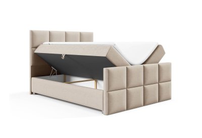 Łóżko kontynentalne z wysokim panelowym przodem i zagłówkiem K-2