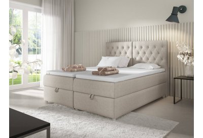 Łóżko kontynentalne z pikowanym wezgłowiem CHESTERFIELD 100x200