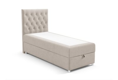 Zestaw łóżko kontynentalne chesterfield z topperem SINGIEL 70x200