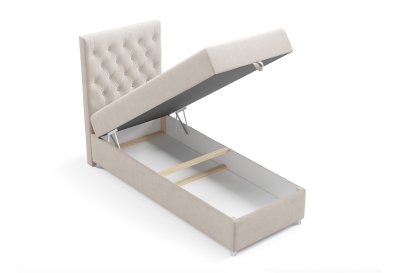 Zestaw łóżko kontynentalne chesterfield z topperem SINGIEL 100x200