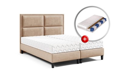 Zestaw sypialniany podwójne łóżko K-11 z materacem z KARO 140x200