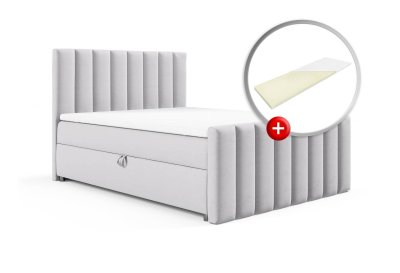 Zestaw łóżko kontynentalne z przodkiem 140x200 K-10 z topperem
