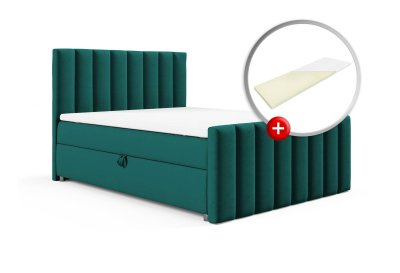Zestaw łóżko kontynentalne z przodkiem 160x200 K-10 z topperem
