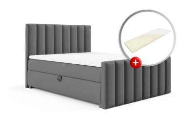 Zestaw łóżko kontynentalne z przodkiem 200x200 K-10 z topperem