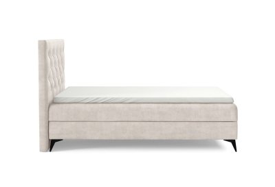 Łóżko kontynentalne na czarnych metalowych nogach CHESTERFIELD 70x200