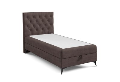 Łóżko kontynentalne na czarnych metalowych nogach CHESTERFIELD 80x200