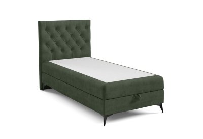 Łóżko kontynentalne na czarnych metalowych nogach CHESTERFIELD 90x200