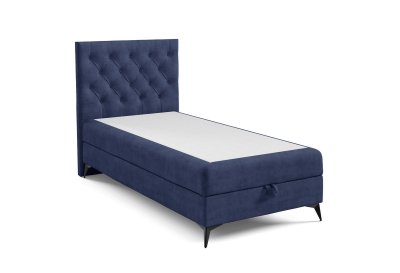 Łóżko kontynentalne na czarnych metalowych nogach CHESTERFIELD 90x200