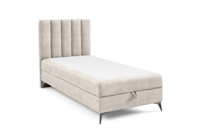 Jednoosobowe łóżko na czarnych metalowych nogach K-10 SLIM 80x200