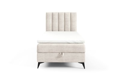 Jednoosobowe łóżko na czarnych metalowych nogach K-10 SLIM 90x200