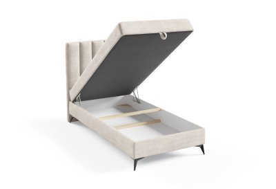 Jednoosobowe łóżko na czarnych metalowych nogach K-10 90x200