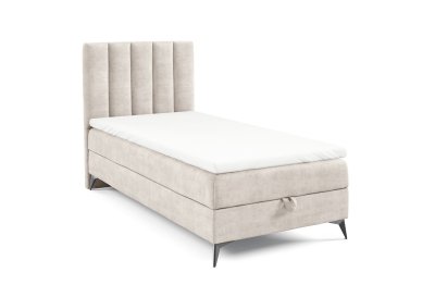 Jednoosobowe łóżko na czarnych metalowych nogach K-10 SLIM 90x200