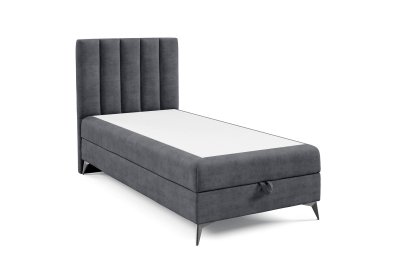 Jednoosobowe łóżko na czarnych metalowych nogach K-10 SLIM 90x200