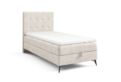 Pojedyncze łóżko na czarnych metalowych nogach K-15 SLIM 70x200