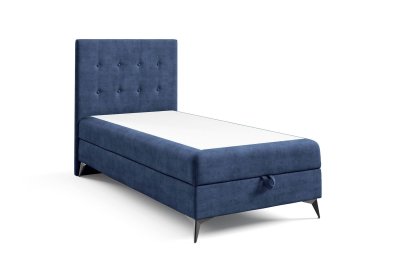 Pojedyncze łóżko na czarnych metalowych nogach K-15 SLIM 90x200