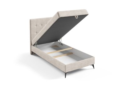 Pojedyncze łóżko sypialniane na czarnych metalowych nogach NEO 100x200