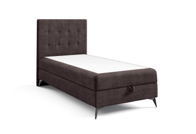 Pojedyncze łóżko na czarnych metalowych nogach K-15 SLIM 100x200