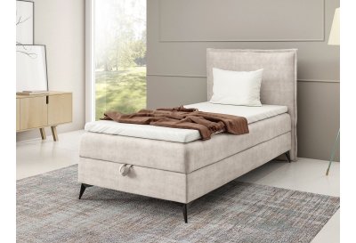 Pojedyncze łóżko na czarnych metalowych nogach K-16 SLIM 80x200