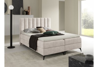 Podwójne łóżko kontynentalne 140x200 K-10 SLIM na metalowych nogach