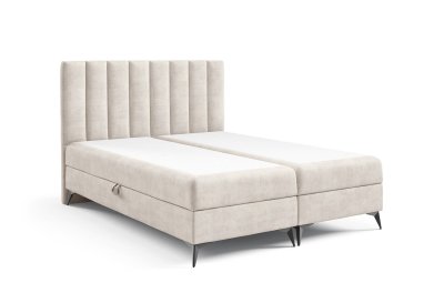 Podwójne łóżko kontynentalne 140x200 K-10 SLIM na metalowych nogach