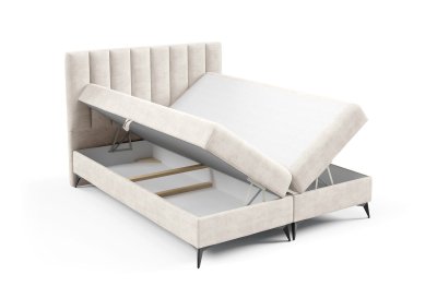 Podwójne łóżko kontynentalne 140x200 K-10 SLIM na metalowych nogach