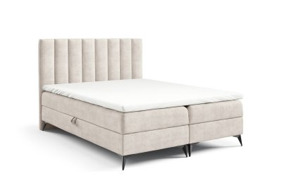 Podwójne łóżko kontynentalne 160x200 K-10 SLIM na metalowych nogach