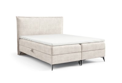 Łóżko 140x200 z gładkim zagłówkiem K-16 SLIM na metalowych nogach