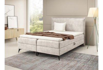 Łóżko 180x200 z gładkim zagłówkiem K-16 SLIM na metalowych nogach