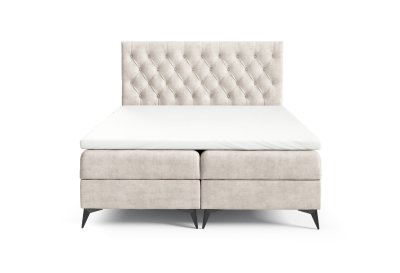 Łóżko 140x200 z pikowanym zagłówkiem K-18 SLIM na metalowych nogach