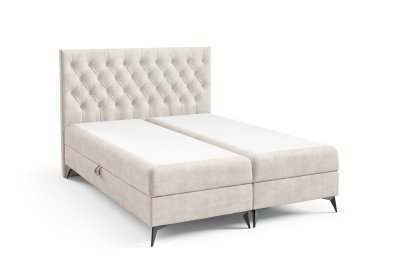 Łóżko 140x200 z pikowanym zagłówkiem K-18 SLIM na metalowych nogach