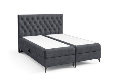 Łóżko 140x200 z pikowanym zagłówkiem K-18 SLIM na metalowych nogach