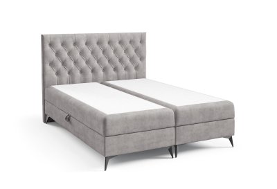 Łóżko 160x200 z pikowanym zagłówkiem K-18 SLIM na metalowych nogach